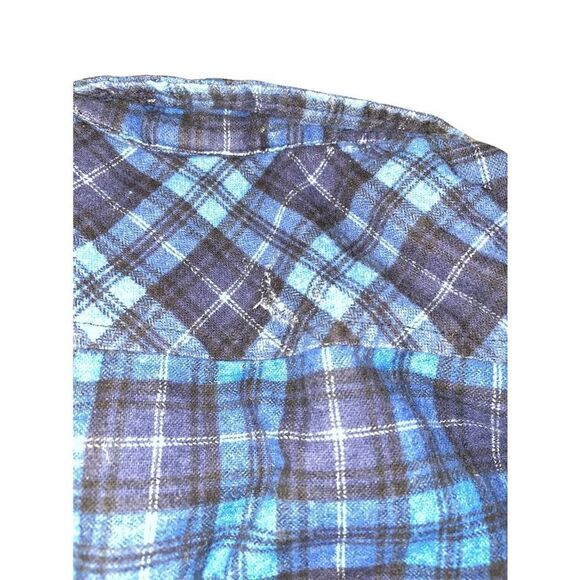 Tokyo Hooded Lined Flannel Jacket Black and Blue Kid's Size L - Picture 11 of 11